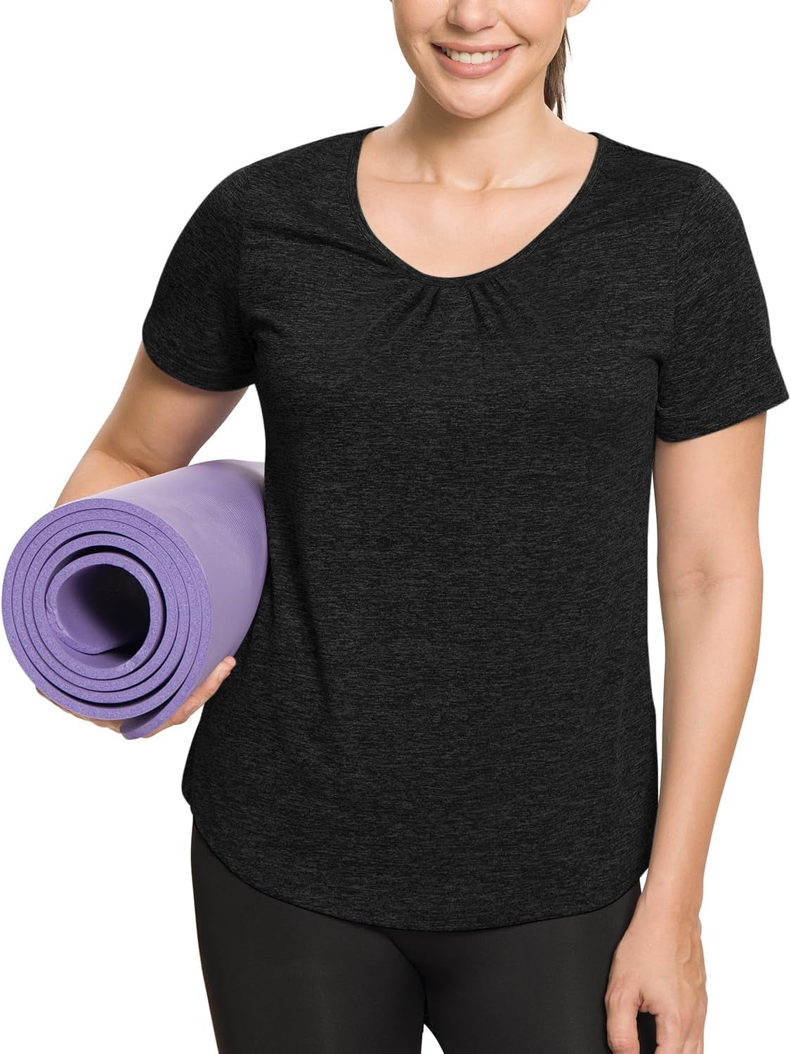 Active Wear Yoga Top Cool Dry Workout Shirt Exercise Clothes