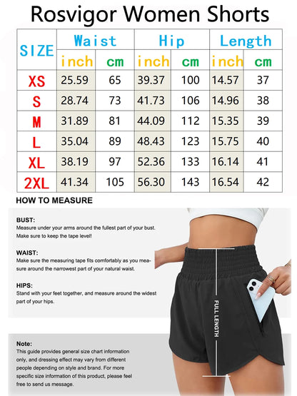 Womens Athletic Shorts High Waisted Running Shorts Gym Workout Shorts with Pockets
