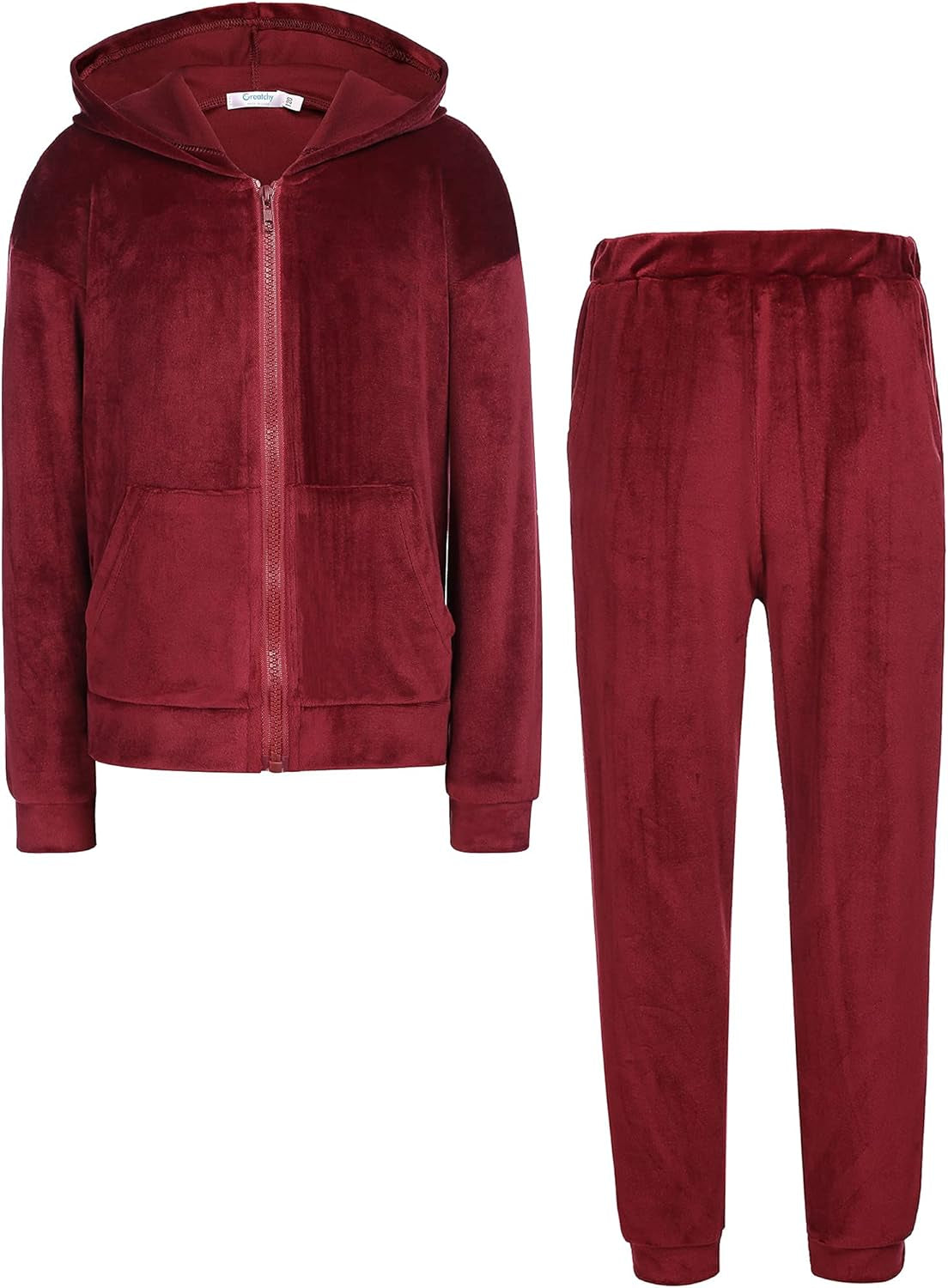 Sweatsuits for Girls Tracksuit 2 Piece Outfits Velvet Velour Active Wear Zip-Up Hoodie Sweatpants Sweat Suits